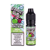 Seriously Salty Frozen Apple Berry vape juice bottle and packaging on a white background