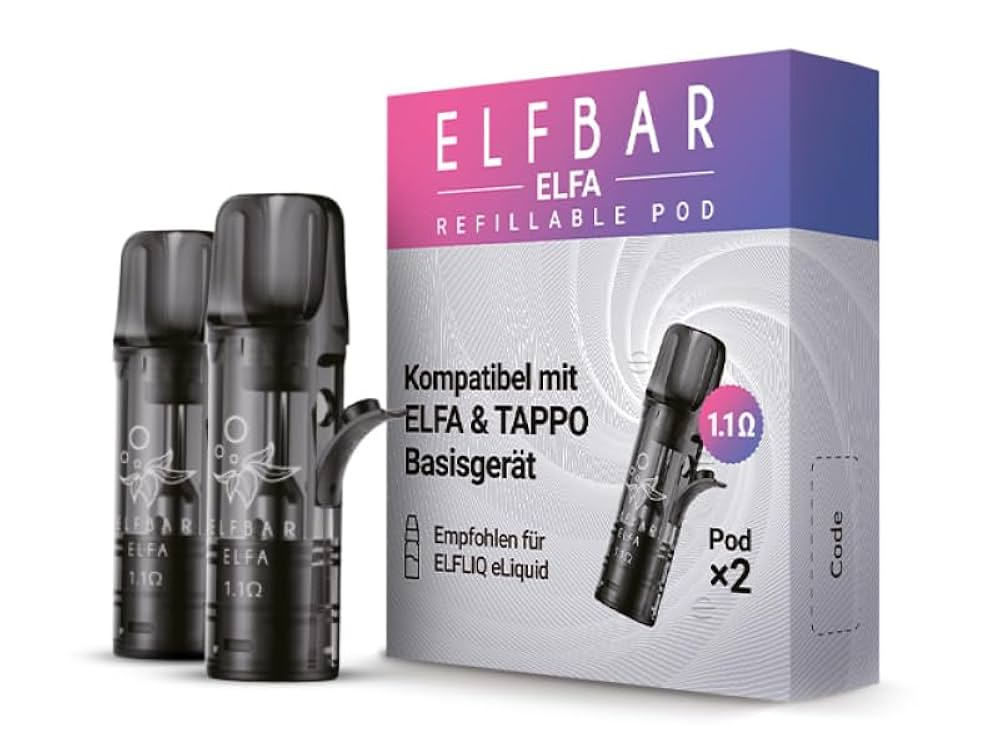 Elfbar, Elfa, Elfa pods, refillable pods, vape pods, pod replacement, 2ml pods, mesh coil