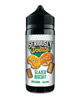 Seriously Donuts Glazed Biscuit vape juice bottle on a white background