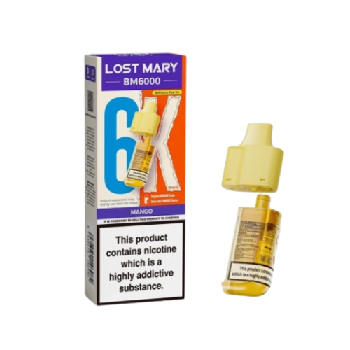 Lost Mary BM6000 Refill Pod Kit – Mango | 6000 Puffs, 20mg Nic Salt