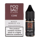 Pod Salt Mixed Berries Ice e-liquid bottle and packaging on a white background