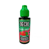 Bottle of OG CBD Original Gangster Strawberry Watermelon Bubblegum flavor on a white background