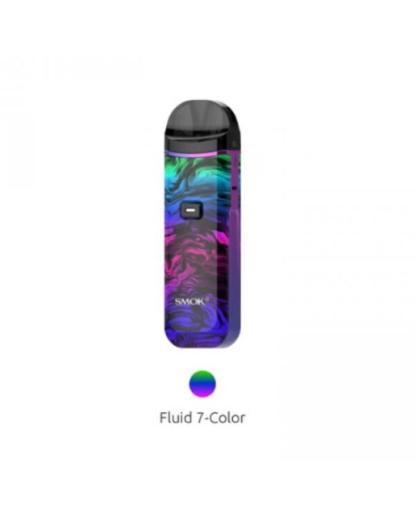 Vape device with colorful design on a white background