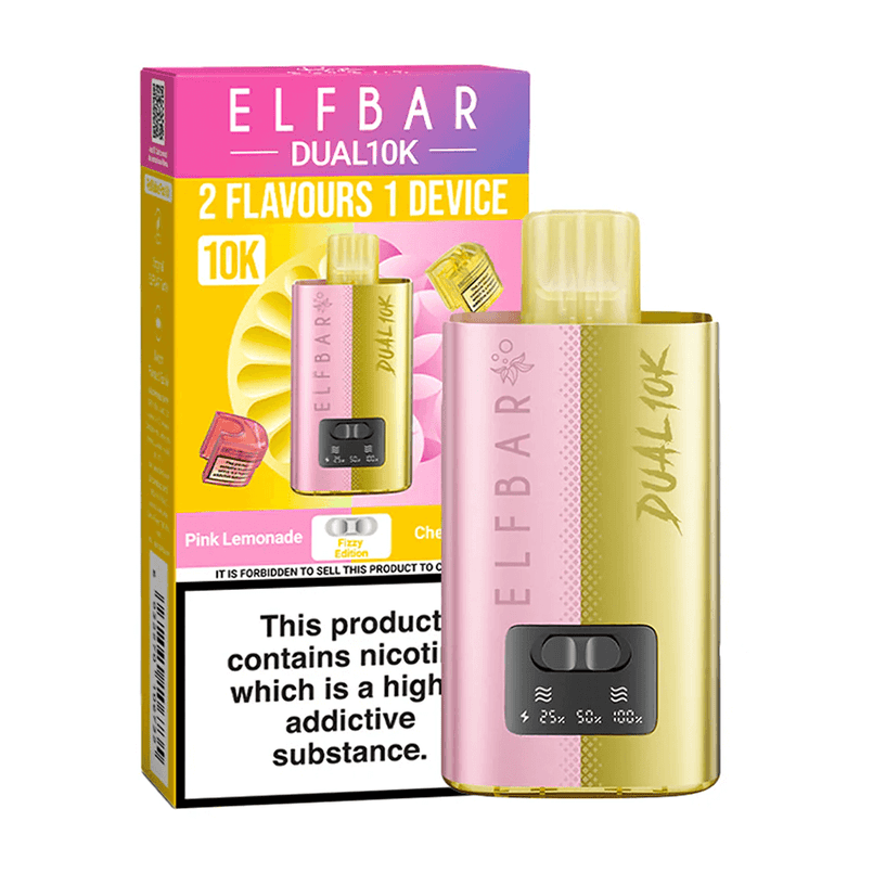 Elf Bar Dual10K vape device and packaging on a white background