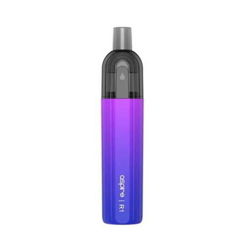 Purple and black vape device with 'aspire' branding on a white background