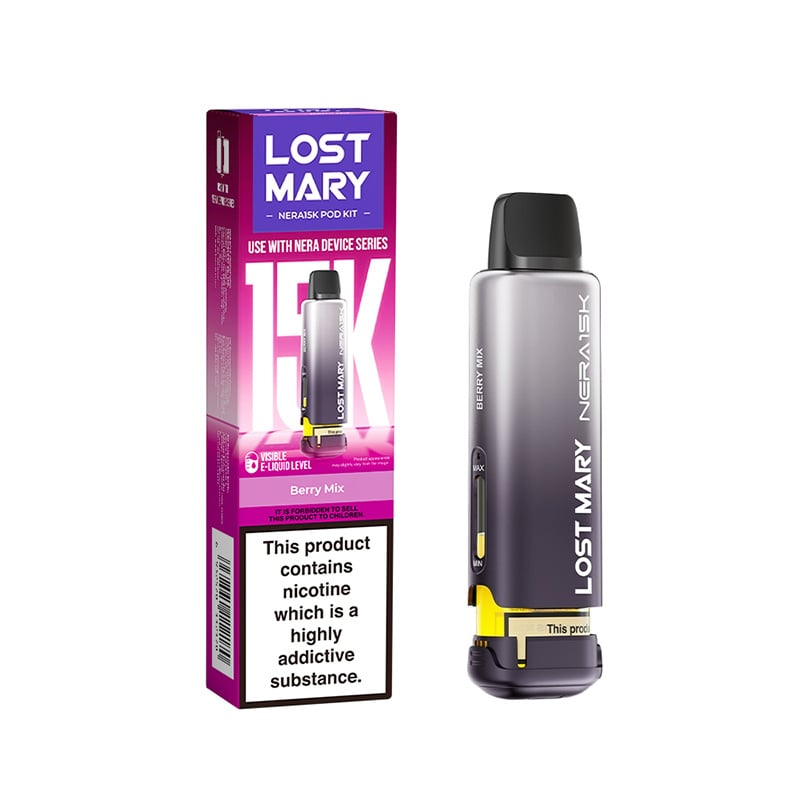 Lost Mary vape device and packaging on a white background