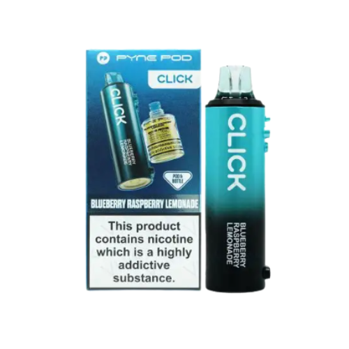 Fyne Pod Click vape device and packaging on a white background