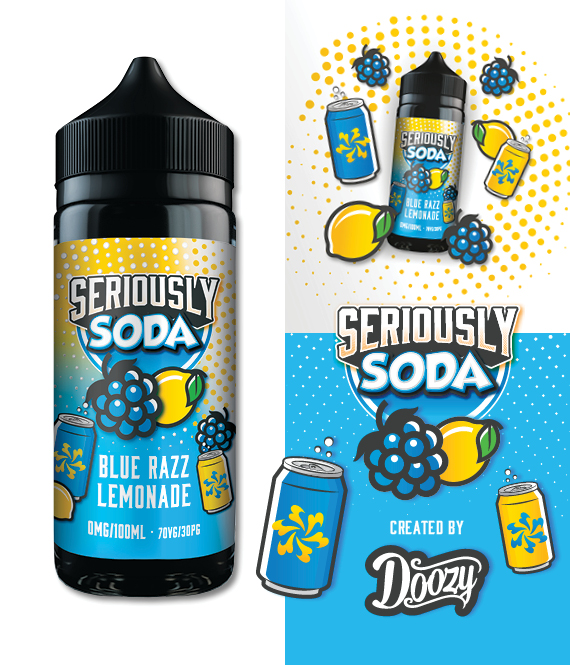 SERIOUSLY SODA Blue Wing 100ml Shortfill Vape Juice – Zero Nicotine, Premium Flavour