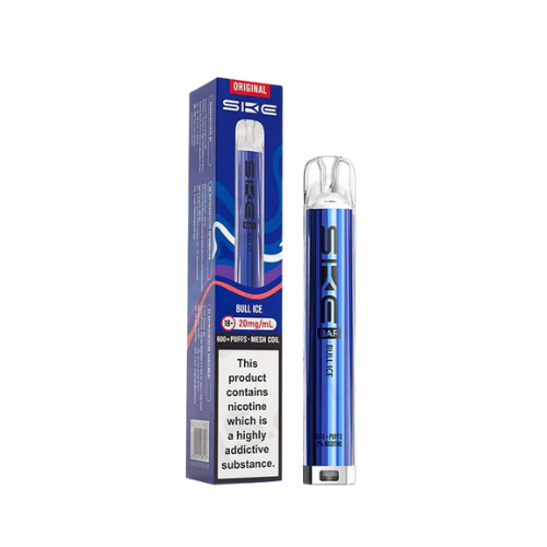 SKE vape device and packaging on a white background