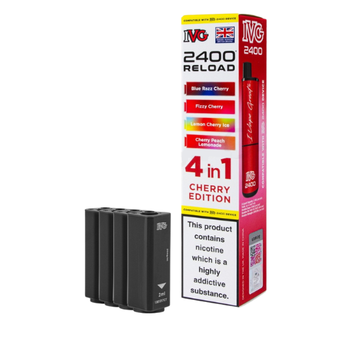 CHERRY EDITION IVG 2400 4-in-1 Prefilled Pod Vape Kit  2400 Puffs