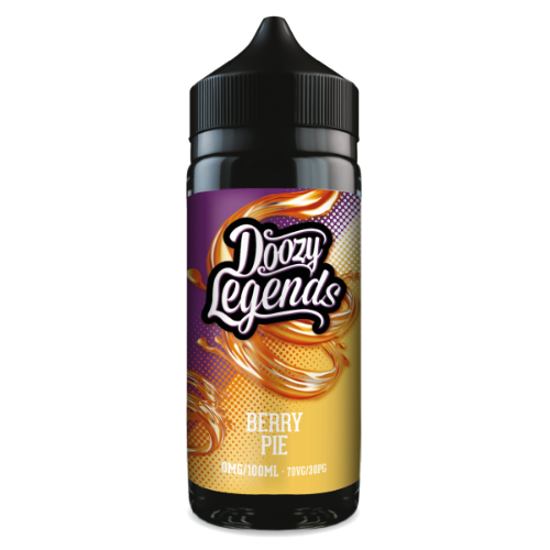 Doozy Legends Berry Pie vape juice bottle on a white background