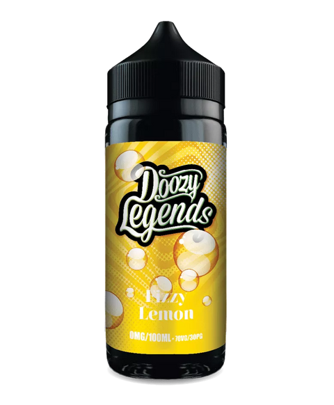Dozy Legends Iazy Lemon vape juice bottle on a white background