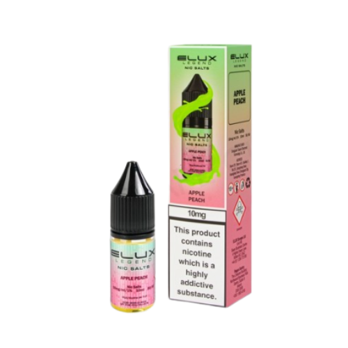 ELUX Liquids 10mg Apple Peach Nic Salts 10ml | Smooth Vape Juice for MTL Kits