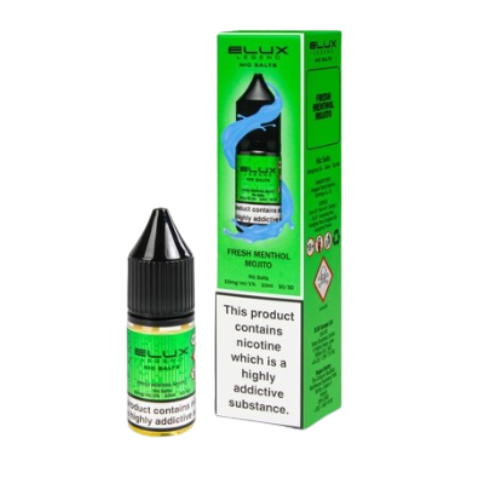 ELUX Liquids 10mg Fresh Menthol Mojit Nic Salts 10ml | Smooth Vape Juice for MTL Kits