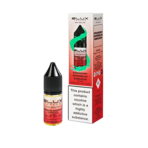 ELUX LIQUIDS 10mg/ml Strawberry watermelon bublle gum Nic Salts 10ml | Smooth Vape Juice for MTL Kits