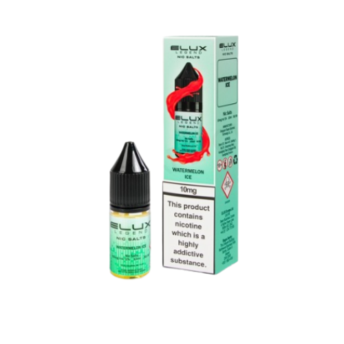 ELUX LIQUIDS 10mg/ml Watermelon ICE Nic Salts 10ml | Smooth Vape Juice for MTL Kits