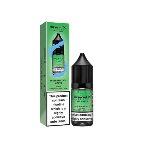 Elux Legend ELUX LIQUIDS 20MG/ML Fresh Menthol Mojit Nic Salts 20mg Smooth nicotine salt e-liquid for pod kits
