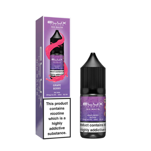 ELUX LIQUIDS 20MG/ML Grape Berry  Nic Salts 20mg Smooth nicotine salt e-liquid for pod kits
