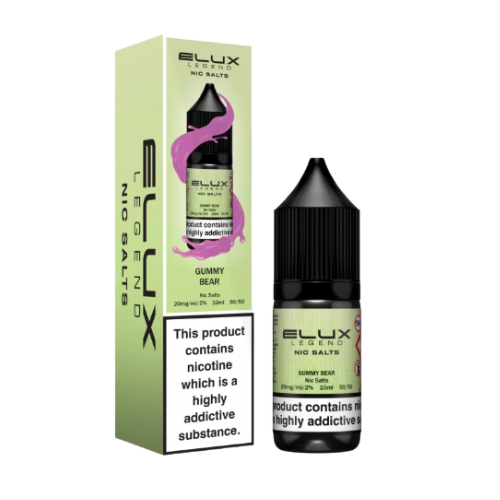 ELUX LIQUIDS 20MG/ML  Gummy Bears Nic Salts 20mg Smooth nicotine salt e-liquid for pod kits