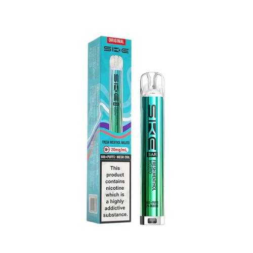 SKE vape pen and packaging on a white background