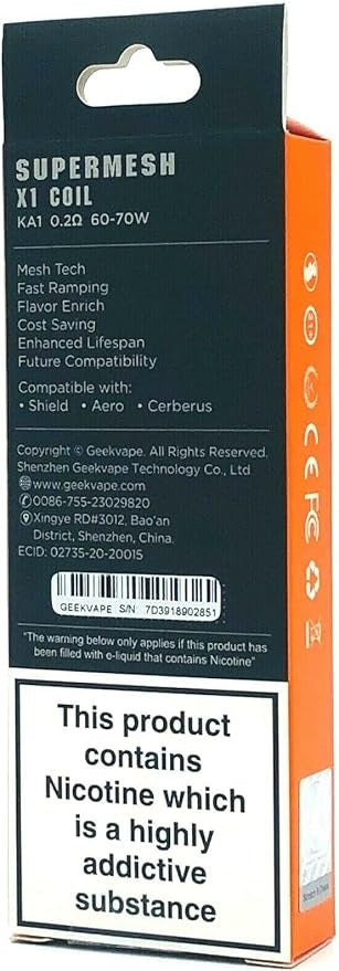 Geekvape SuperMesh XT Coils packaging with branding and product details.