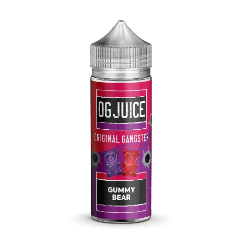 Vape juice bottle with 'OG Juice' label on a white background