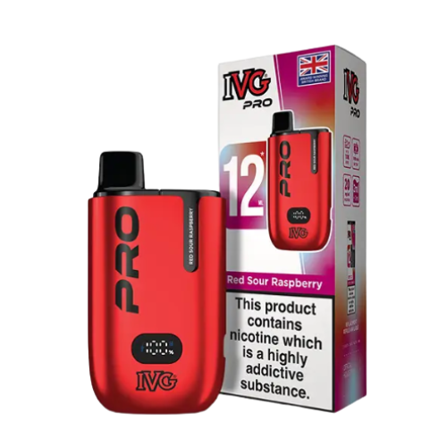 IVG 10K Rechargeable Disposable Vape 20mg 10ml 10000 Puffs –RED SOUR RASPBERRY 