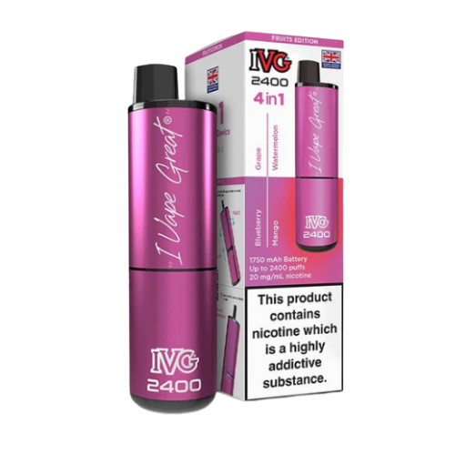 IVG 2400 4 In 1 fruits_edition Rechargeable Pod Kit | 20mg Nic Salt | Up to 2400 Puffs
