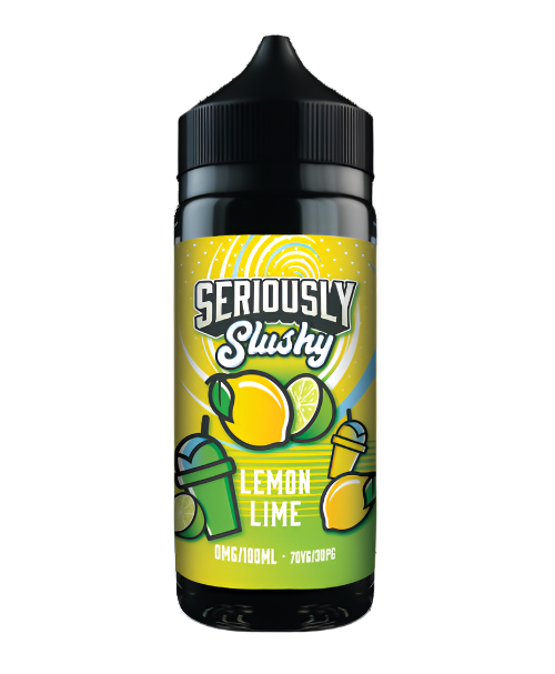 Seriously Slushy Lemon Lime vape juice bottle on a white background