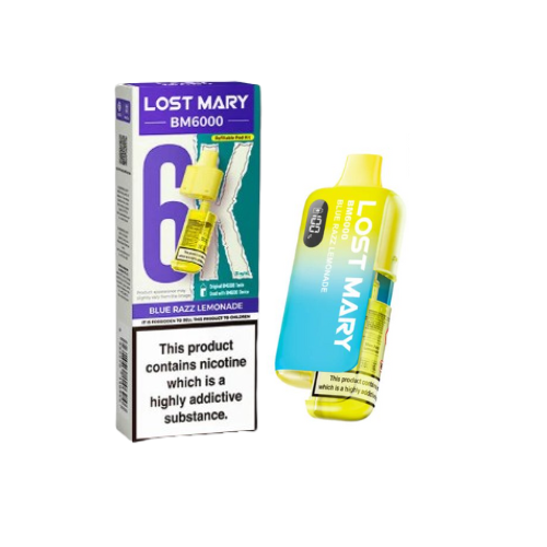 Lost Mary BM6000 Refill Pod Kit –  Blue Razz Lemonade | 6000 Puffs, 20mg Nic Salt