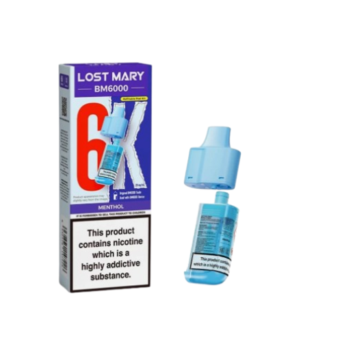 Lost Mary BM6000 Refill Pod Kit – Menthol | 6000 Puffs, 20mg Nic Salt