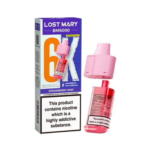 Lost Mary BM6000 Refill Pod Kit – Strawberry Kiwi | 6000 Puffs, 20mg Nic Salt