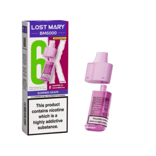 Lost Mary BM6000 Refill Pod Kit – Summer Grape | 6000 Puffs, 20mg Nic Salt