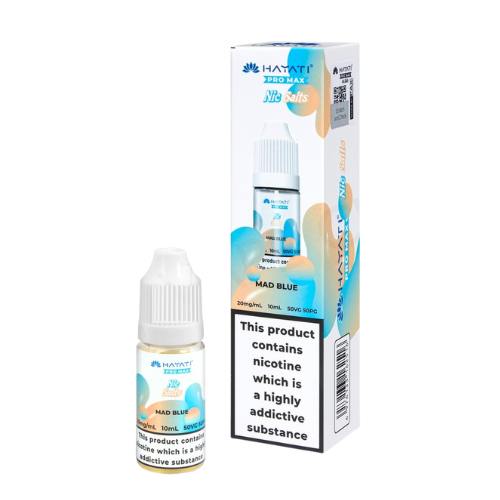 MAD BLUE  HAYATI NIC SALTS 20MG   HAYATI NIC SALTS 20MG Hayati Pro Max Nic Salts 20mg – 10ml E-Liquid Bottles for Pod & Vape Kits
