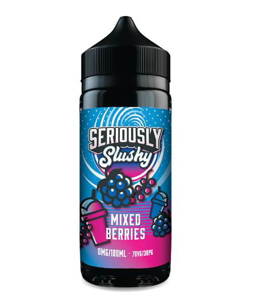 Seriously Slushy Mixed Berries vape juice bottle on a white background