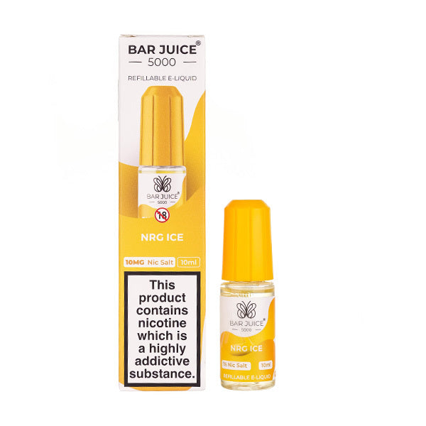 Bar Juice 5000 NRG Ice e-liquid bottle and packaging on a white background