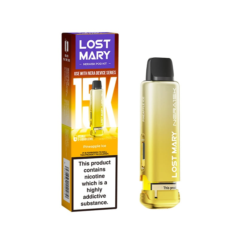 Lost Mary vape device and packaging on a white background