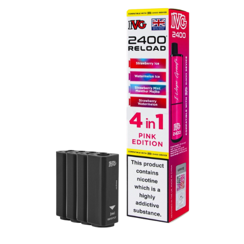 PINK EDITION  IVG 2400 4 IN 1 IVG 2400 4-in-1 Prefilled Pod Vape Kit  2400 Puffs