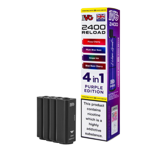 PURPLE  EDITION IVG 2400 4-in-1 Prefilled Pod Vape Kit  2400 Puffs| Multi Flavour Editions