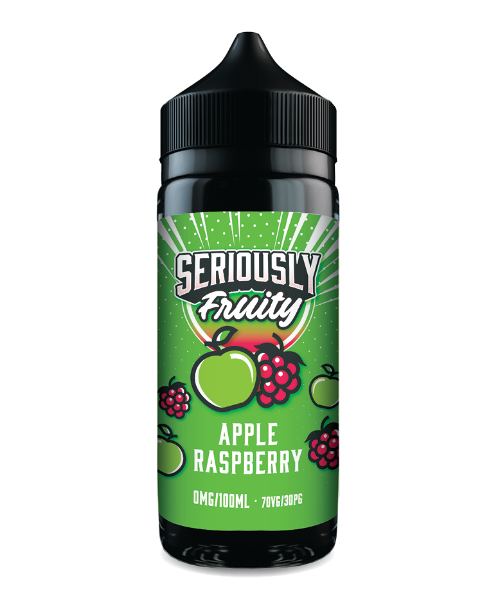 Seriously Fruity Apple Raspberry e-liquid bottle on a white background