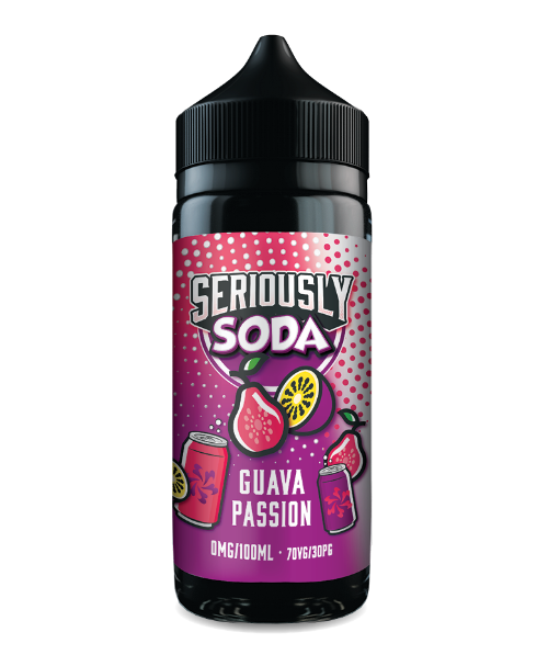 Seriously Soda Guava Passion bottle on a white background