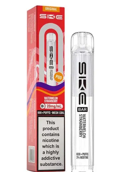 SKE vape pen and packaging on a white background-