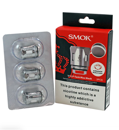 SMOK vape tank mesh coils in packaging with product description on a white background
