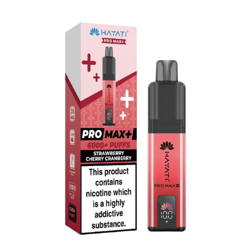 STRAWBERRY CHERRY CRANBERRY Hayati Pro Max+  Prefilled Pod Kit ,Hayati Pro Max Plus 6000 Puff Kit