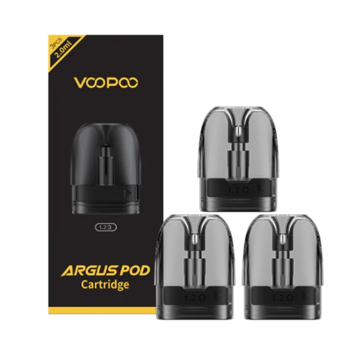 Get VOOPOO ARGUS 1.2Ω 2ml replacement pods in packs of 2 or 3. Mesh coil for smooth flavor and dense vapor. Compatible with ARGUS devices.

