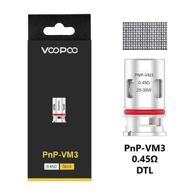 VOOPCO PnP-VM3 vaping component packaging with component on a white background
