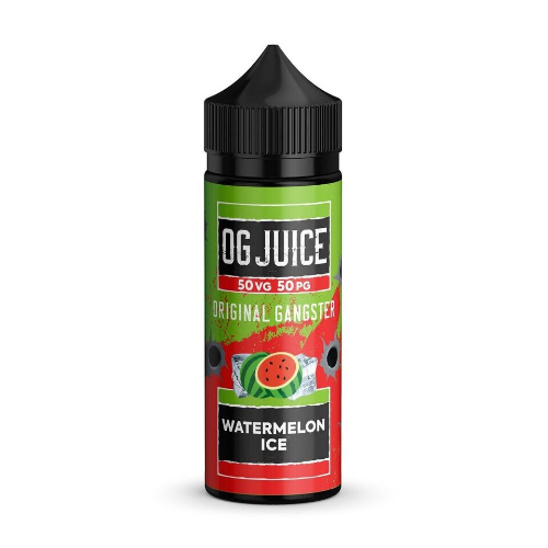 OG Juice Watermelon Ice vape juice bottle on a white background