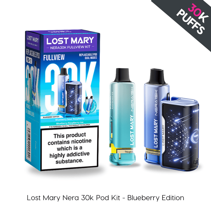 Lost Mary Neraisk 30k Pod Kit packaging with two pods on a white background