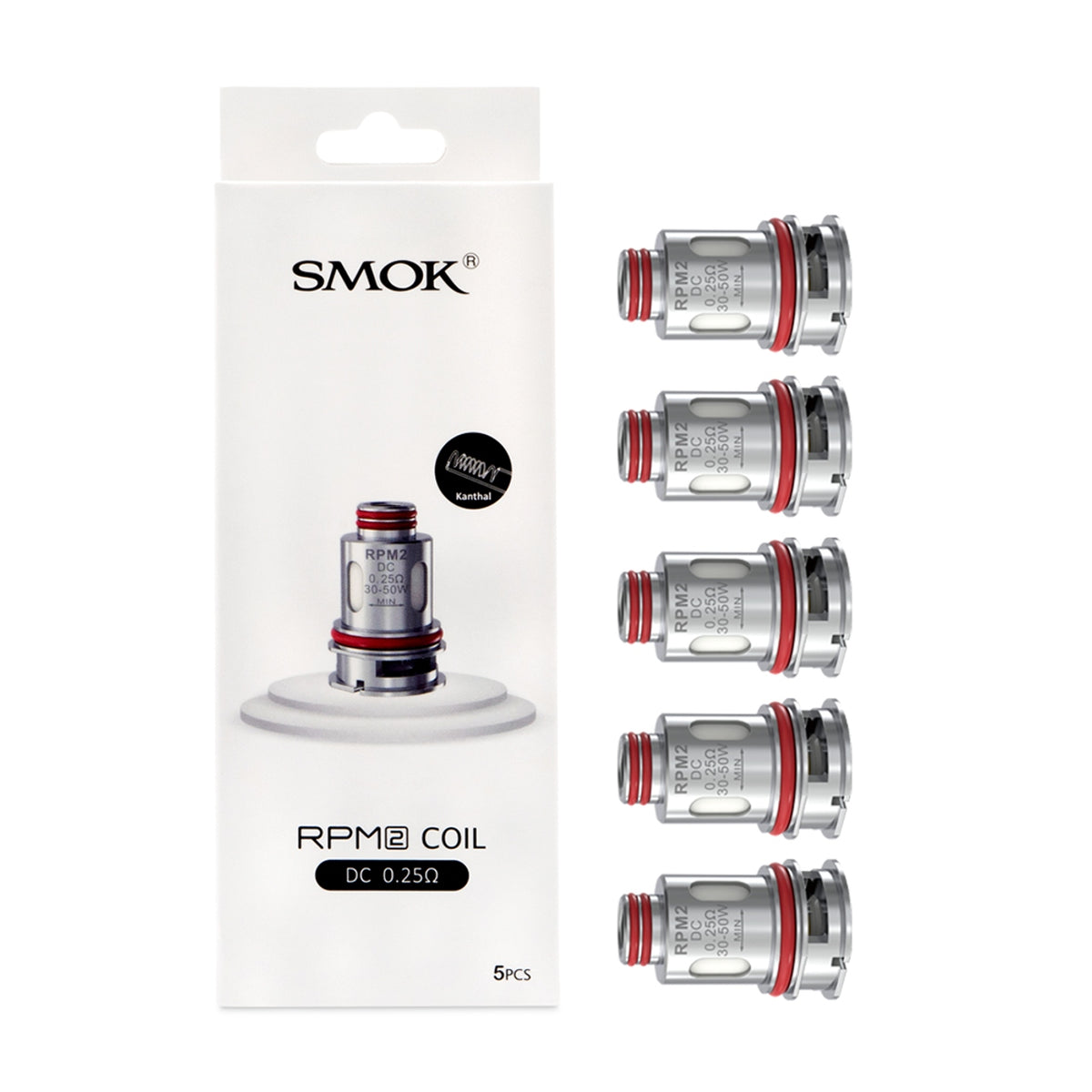 SMOK RPM2 DC 0.25Ω Coil – Replacement Coil | DTL | 30–50W  Pack of 5